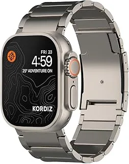 KORDIZ Titanium Band T01 (Max) - Compatible for Apple Watch ULTRA 49mm - Titanium Metal Watch Strap with Double Button Clasp for iWatch Bands