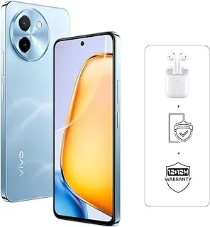 vivo Y38 5G (أزرق باسيفيك، 8 + 8 جيجابايت رام، 256 جيجابايت) 6000 مللي أمبير، شاحن 44 وات | 120 هرتز | سناب دراجون 4 الجيل 2 | IP64 | نفك | الحزمة الحصرية عبر الإنترنت: سماعات أذن TWS، ضمان لمدة 24 شهرًا وحماية الشاشة لمدة 6 أشهر