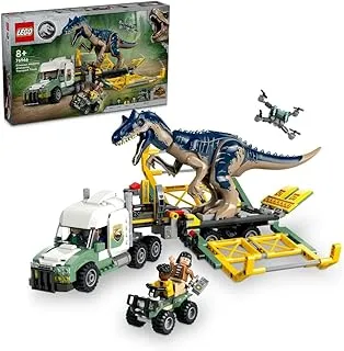 LEGO® Jurassic World Dinosaur Missions: Allosaurus Transport Truck Toy, Fun Gift Idea for Kids’ Parties with Kenji, Darius and Yaz Figures for Boys and Girls Aged 8 Plus 76966