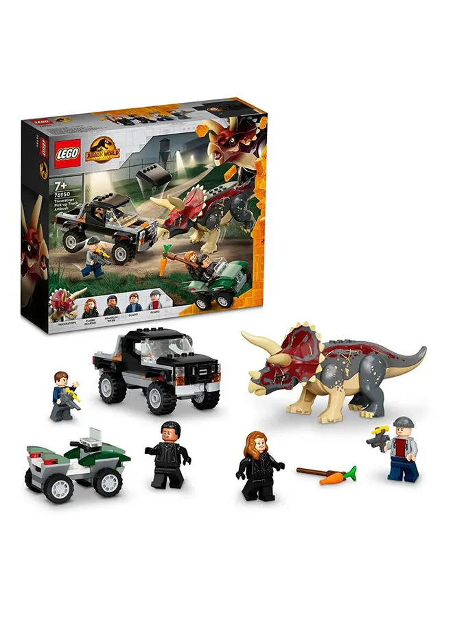 LEGO 76950 Jurassic World Triceratops Pick-Up Truck Ambush, 7+ Years 7+ Years