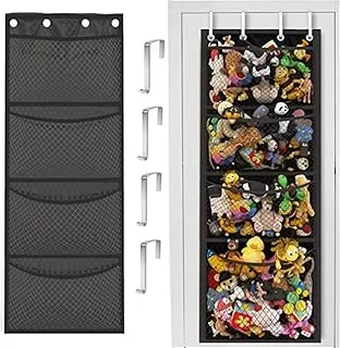 Stuffed Animal Storage, Over The Door Organizer Storage for Storage Plush Toys, Baby Supplies and Other Soft Sundries, Breathable Hanging Large Capacity Toy Storage Pockets for Kids Room Bathroom