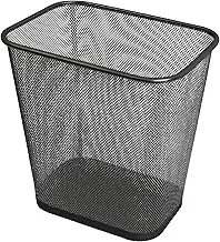 ECVV Mesh Metal Trash Can Square Mesh Wire Wastebasket Vintage Garbage Bin Reusable Bedroom Rubbish Can for Kitchen,Farmhouse,Home,Office - Black