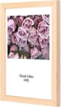 LOWHA Good vibes only rose white Wall Art with Pan Wood framed Ready to hang for home, bed room, office living room Home decor hand made wooden color 23 x 33cm By LOWHA
