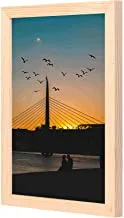 LOWHA Bridge With Two People on Side Wall Art with Pan Wood framed Ready to hang for home, bed room, office living room Home decor hand made wooden color 23 x 33cm By LOWHA