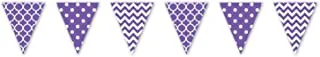 New purple dots and chevron large pennant banner 12ft