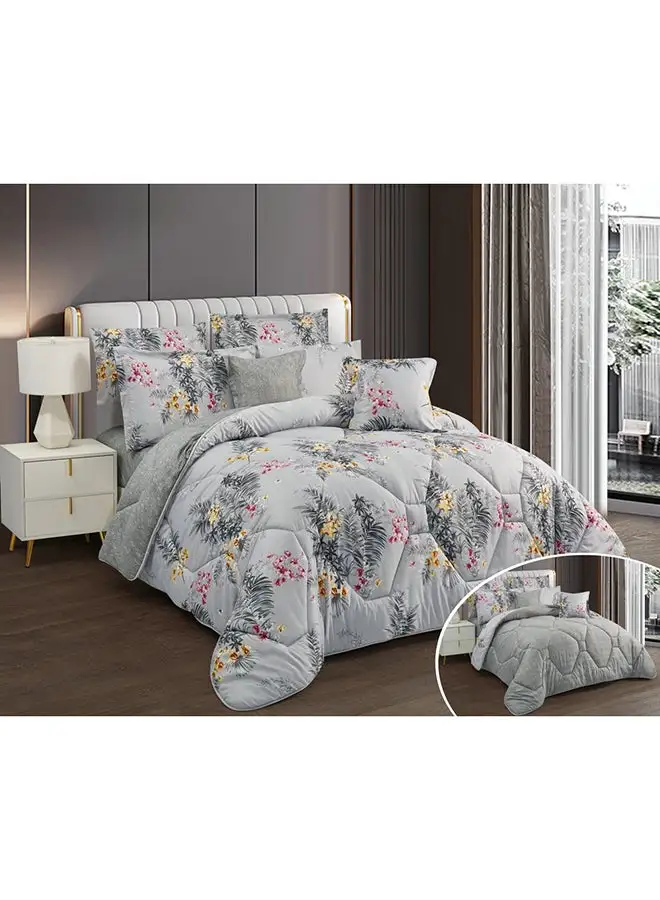 Hours Horse comforter set with durable and soft fabric two sides with a floral pattern 4 pieces single size