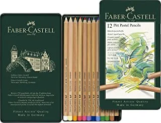 Faber-Castell Pitt Pastel Colour Pencil 12-Piece Set, Assorted