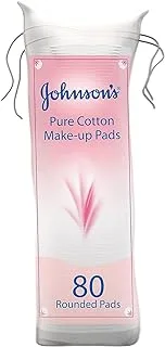 Johnson's Pure Cotton Pads, Pack Of 80 Round Pads