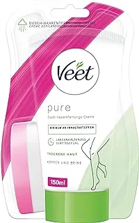Veet Silk and Fresh In Shower Hair Removal Cream Body & Legs for Dry Skin, Shea Butter & Lily Fragrance – 150g