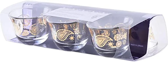 Wisteria Glass Cawa Cup set Paisley Gold /6PCS