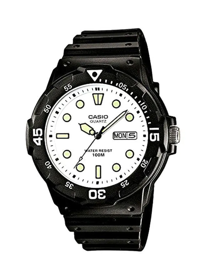 CASIO ساعة يد بعقارب مقاومة للماء طراز MRW-200H-7EVDF للرجال - 45 ملم - أسود