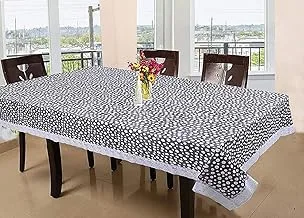 Heart Home Table Cloth|Dining Table Cover|Waterproof Table Linen|Wrinkle-Free Table Cover (Grey)