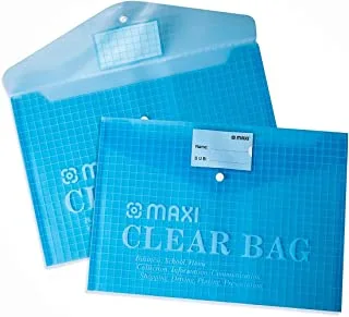 MAXI FOOL SCAP CLEAR BAG WITH NAME CARD BLUE