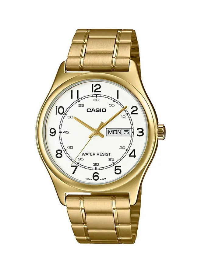 CASIO Men's Stainless Steel Analog White Dial Wrist Watch – MTP-V006G-7BUDF