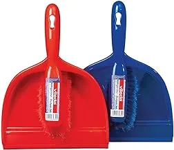 vileda dustpan set red/blue - vileda hand dustpan with broom. For floor cleaning