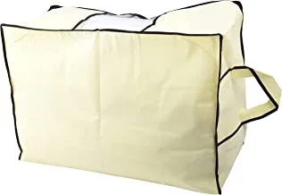 حقيبة تخزين تحت السرير من Kuber Industries ، منظم تخزين ، طقم غطاء بطانية 3 قطع - عاجي ، مقاس كبير جدًا