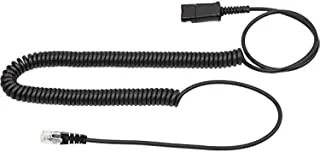 Voicejoy Dq Headphone Adapter Cable, With Volume AdJustment, Mute, Amplifier-Qd-Rj9-C, Black, 10*7*1