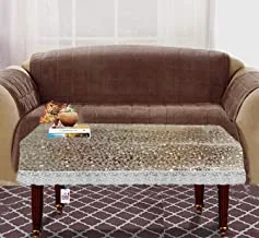 Fun Homes - غطاء طاولة وسط 4 مقاعد بتصميم شفاف ثلاثي الأبعاد مصنوع من مادة PVC مقاس 60 × 40 بوصة (فضي)