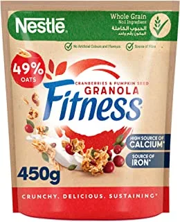 Nestle Fitness Granola With Pumkin Seeds and Cranberries Breakfast Cereal, Made with Wholegain, 450g