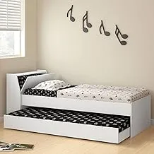 Ditalia wooden twin trundle bed, white - 220 x 86 x 88 cm