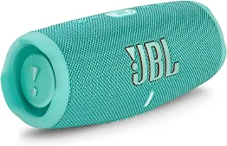 مكبر صوت محمول JBL Charge 5 ، بنك طاقة مدمج ، صوت JBL Pro قوي ، مشعات جهير مزدوج ، بطارية 20 ساعة ، IP67 مقاوم للماء والغبار ، دفق لاسلكي ، اتصال مزدوج - أزرق مخضر ، JBLCHARGE5TEAL
