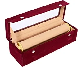 صندوق تخزين خشبي من Kuber Industries خشبي من قطعة واحدة بقضيب واحد شفاف مخملي ، مارون - CTKTC022788 ، عبوة من 1