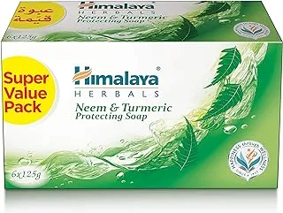 Himalaya Neem & Turmeric Protecting Soap Bar Remove Problem-Causing Bacteria & Protect Skin -125g x 6