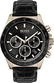 BOSS Men's Black Dial Brown Leather Watch