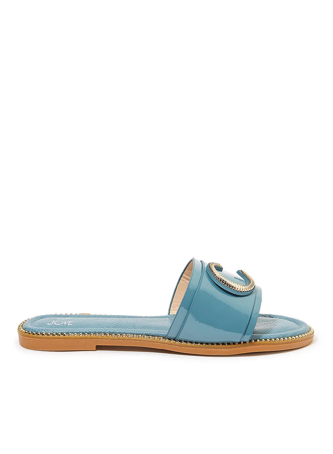 Jove Embellished Detail Flat Sandals Blue