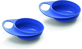 Nuvita Easy Eating Smart Bowl Set of 2 Pieces, Blue - Pack of 1