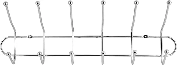 Royalford Rf1426-Mh6 Wall Mount Hook - 6 Metal Hooks | Multi-Functional 6 Hook Rack Organizer For Hanging Coat Clothes Hat Towel Bags Keys | Durable Heavy-Duty Wall-Mounted Hook Rack