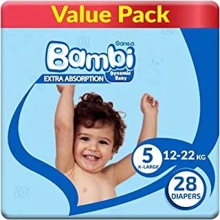 Sanita Bambi, Size 5, XL, 12-22 Kg, Value Pack, 28 Diapers