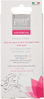 Purebeauty Facial Hair Removal Waxing Strips For Normal Skin 20 Pieces