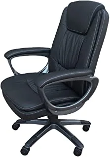 MAHMAYI OFFICE FURNITURE Eve 0068 Executive Pu High Back Chair - High Back Chair With Extra Cushioning - High Back (Black)