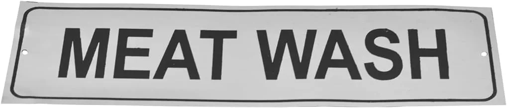 Raj Sign Board Meat Wash, Silver, 25.9 x 8 x 0.6 cm, LP0024, Sign Plate, Name Plate