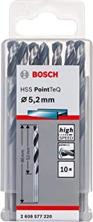 BOSCH - HSS Pointeq twist drill bit, 5.2 mm, 10 pieces, used for metal, drill/driver accessories