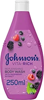 Johnson's Body Wash - Vita-Rich, Replenishing Raspberry 250ml
