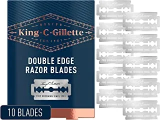 King C. Gillette Men’s Double Edge Safety Razor Blades Pack of 10 Gillette’s Best Stainless Steel Platinum Coated Blades
