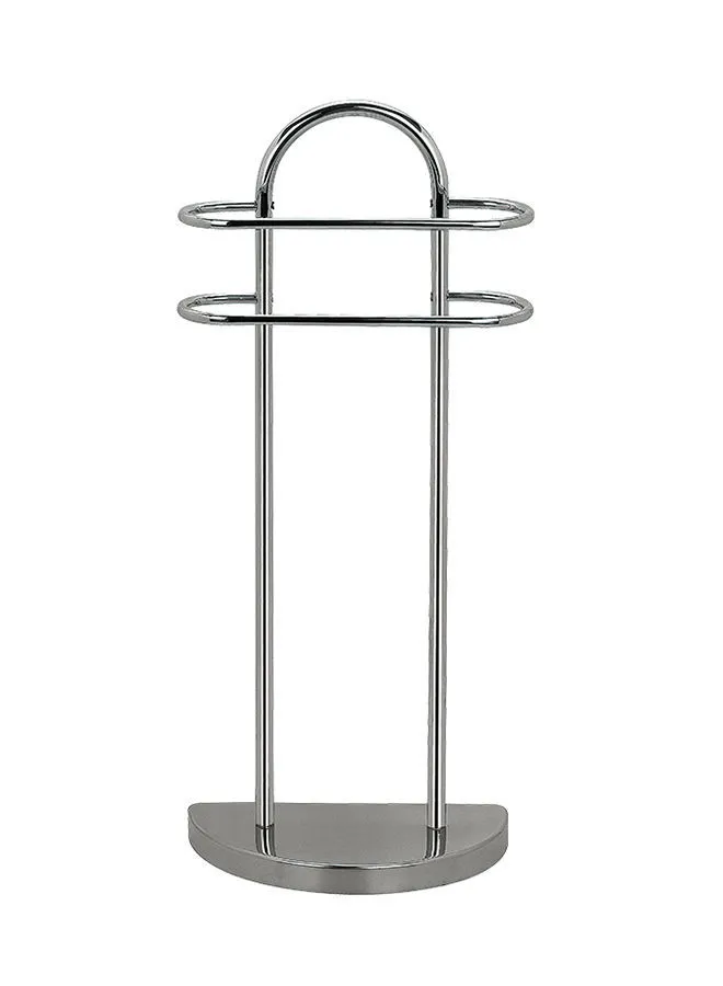 Amal Stainless Steel Two Layers Freestanding Multipurpose Rack For Towel & Linen, Premium Quality, Home, Office & Restaurant Use, Sturdy & Durable Silver 44.5x18.92cm