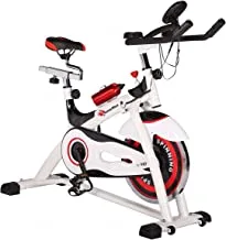 PowerMax Fitness BS-155 Home Use Group Bike مع مساعدة افتراضية مجانية ، أبيض