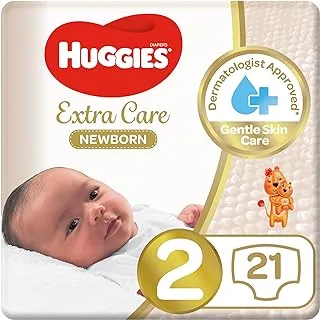 Huggies Extra Care Newborn, Size 2, 4-6 kg, Carry Pack, 21 Diapers