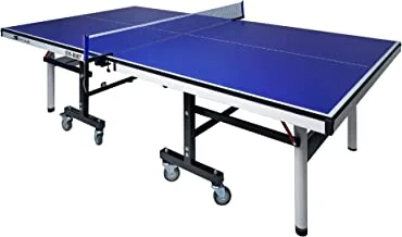 طاولة تنس طاولة رياضية قابلة للطي من سكاي لاند ، بينج بونج احترافي للجنسين للكبار - طاولة قابلة للطي TT باللون الأزرق EM-8007