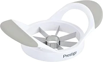 Prestige Apple Cutter with Stainless Steel Blade|Dishwasher Safe|Quick Slicing- Plastic, White