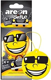 Areon Smile Day 1 Emoji Hanging Black Crystal Car Air Freshener, ASD19