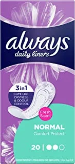 Always Daily Liners Comfort Protect Normal Fresh Scent 20 Count