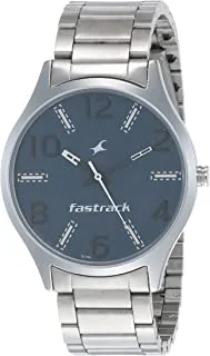 Fastrack Blue Dial Silver Stainless Steel Strap Watch, 3184SM01 / 3184SM01
