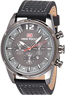 Mini Focus Mens Quartz Watch, Analog Display and Leather Strap - MF0005G.03