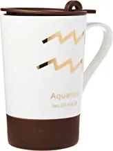 Shallow Zodiac Sign Aquarius Everyday Mug With Lid Pzd-Aq-Jz122N
