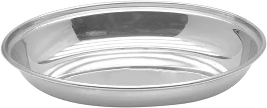 Raj Oval Stainless Steel Deep Serving Plate, Silver, 17.5 cm, ODP001, Soup Plate, Salad Plate, Dessert Plate