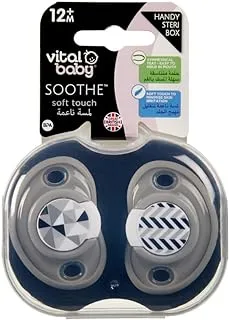Vital Baby Soothe Soft Touch Soothers for Unisex Baby, 2 Pieces